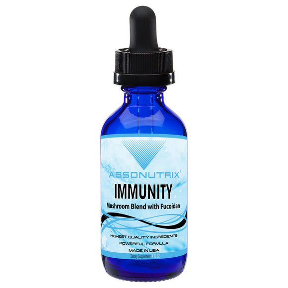 Absonutrix Immunity Mushroom Blend with Fucoidan 650mg 4 Fl Oz made in USA