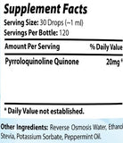 Absonutrix Pyrroloquinoline Quione Disodium Salt 20mg - 4Oz - 120 Servings